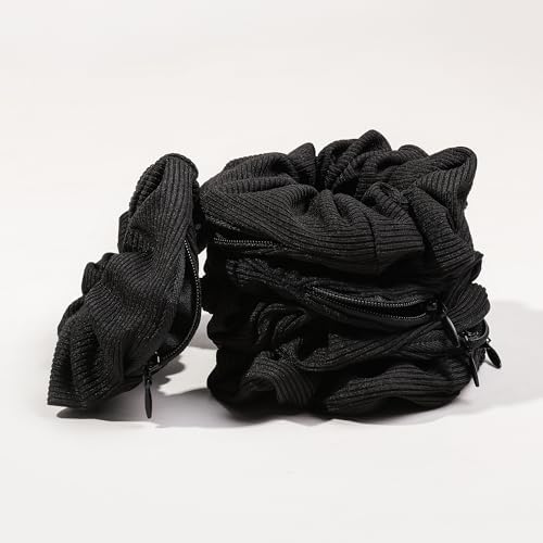 Pocket Scrunchies Holder Secret Hidden Compartment Items Velvet Hair Scrunchies Storage with Zipper Pocket for Women - Image 4