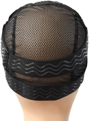 1 Pc Black Mesh Weaving Caps Silicone Grip Elastic Band Wig Cap with Removable Adjustable Silicone Nonslip Wig Band for Making Wig Keeping Wig in Place - Image 3