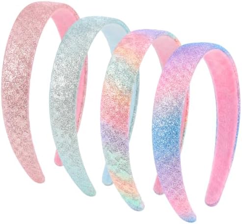 4 PCS Girls Headbands for Little Girls 6-12 Princess Dress Up, Lace Mesh by Needbrock