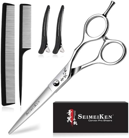 Hair Cutting Scissors Kit Professional, 6” Japanese 440C Shears by SEIMEIKEN