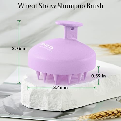 HEETA Wheat Straw Scalp Scrubber Shampoo Brush Massage Tool for Hair Growth - Image 5