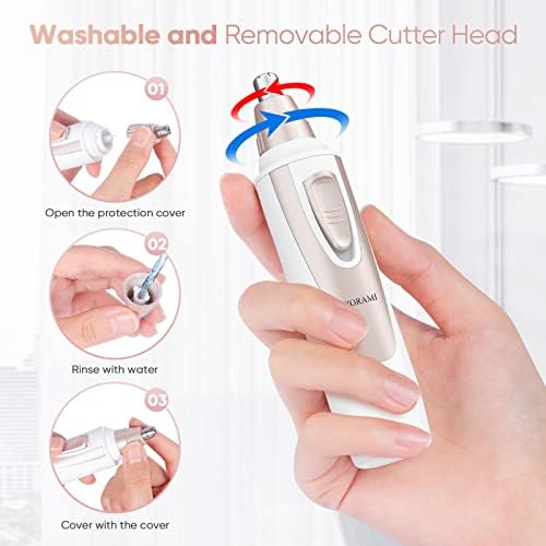 Ear and Nose Hair Trimmer Clipper - 2026 Professional Painless Eyebrow & Facial Hair Trimmer for Men Women, Battery-Operated Trimmer with IPX7 Waterproof, Dual Edge Blades for Easy Cleansing Pink - Image 5