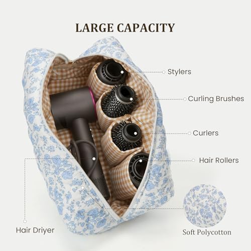 HiTotes Hair Tools Travel Bag Compatible with Dyson Airwrap Cute Floral Travel Case for Shark Flexstyle Hair Tools Organizer - Image 2
