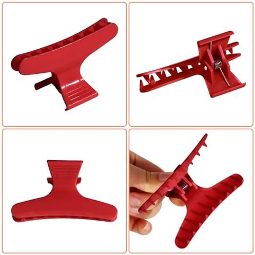 Ondder Red Butterfly Hair Clips for Styling Sectioning Pro Salon Butterfly Plastic Claw Clips Hair Styling Clip Barber Clips for Cutting, Coloring Hair, Hair Accessories for Women Girls - Image 6