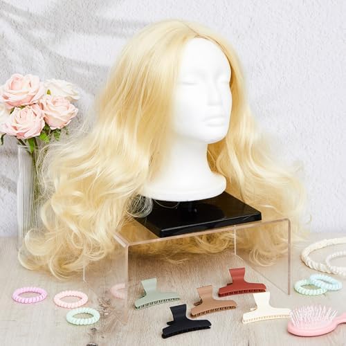 AceOrbit 20 Pcs Foam Mannequin Wig Head Stands, Black, Plastic - Image 3