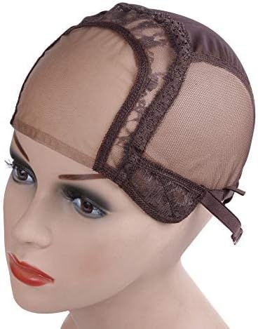 YANTAISIYU 4X4 Inch U Part Swiss Lace Wig Cap for Making Wigs with Adjustable Straps on the Back Glueless Hairnets (Dark Brown XL) - Image 6