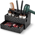 Hair Tool Organizer Countertop with Drawer Blow Dryer Holder, Black by Unknown