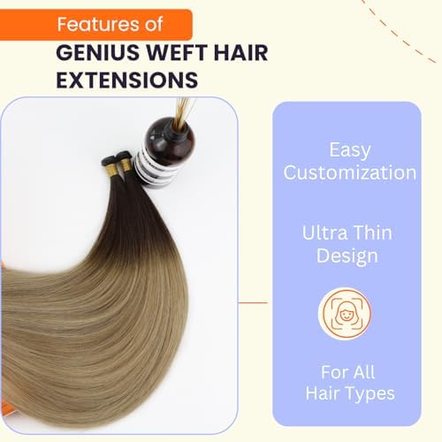 Full Shine Genius Weft Hair Extensions Balayage Bundles 20 Inch 120g - Image 3