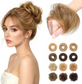Messy Bun Hair Pieces Human Hair, Straight #12 Golden Brown by SLEEKALON