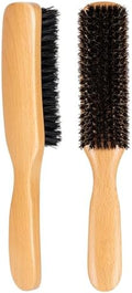STYLEMATE Boar Bristle Slick Back Hair Brush, Large/Medium Soft Bristles Hair Brush for Thin & Fine Hair, Smoothing Hairbrush for Polishing, Deepening & Styling for Women Men by Stylemate
