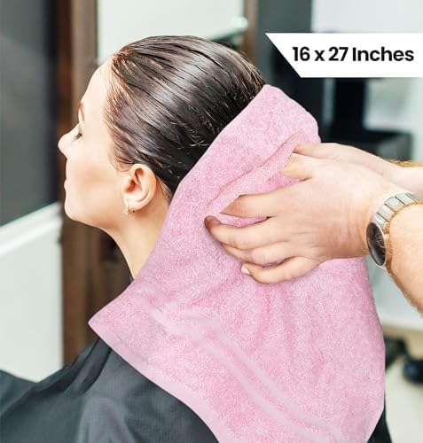 Utopia Towels Bleach Proof Salon Towels, Pack of 12, 16x27 in, Pink - Image 2