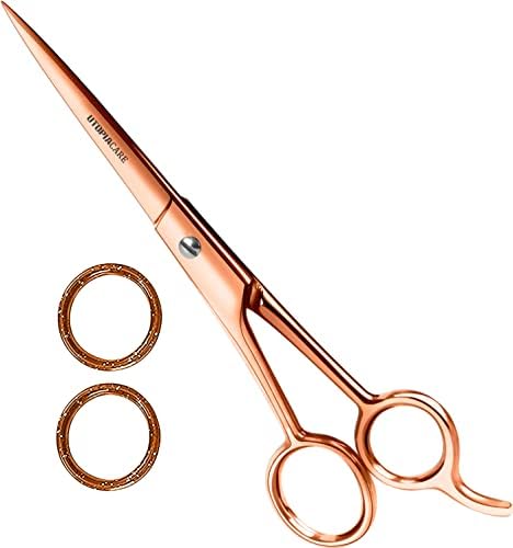 Utopia Care Hair Cutting and Hairdressing Scissors 6.5 Inch, Premium Stainless Steel Shears with Smooth Razor and Sharp Edge Blades for Salons, Men, Women and Kids, Rose Gold by UtopiaCare