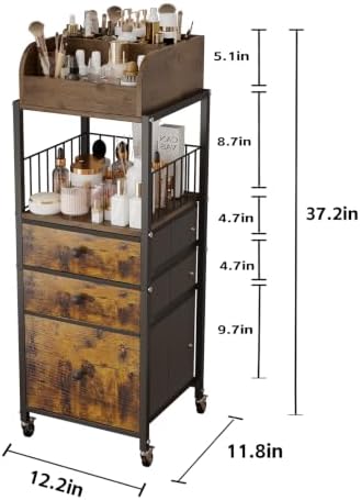 Makeup Organizer Cart with Drawers Make up Organizers for Vanity - Image 3