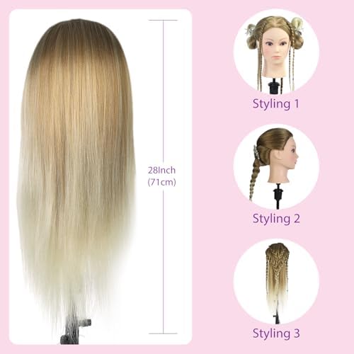 28" Mannequin Head with Hair with Tripod Stand - Image 3
