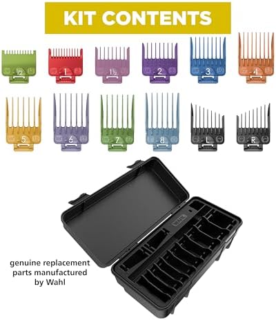 Wahl Clipper Genuine Secure-Fit™ Attachment Guard Organization Kit with Color Pro Colored Hair Clipper Guide Combs,14 Piece Premium Storage Kit Hair Clippers,Multicolor - 3291-100,(Pack of 6) - Image 6