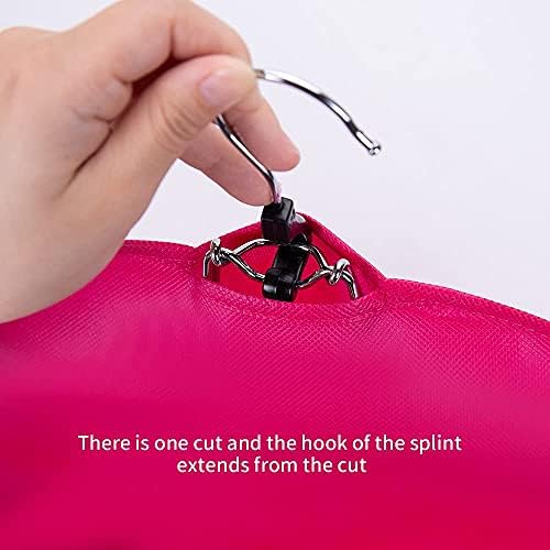 3PCS Extra Long Wig Storage Bag with Wooden Hanger Hair Extension Storage Bag with Hanger Portable Dust-proof Portable Suit with Transparent Zip Up for Hairpiece （Rose - Image 6