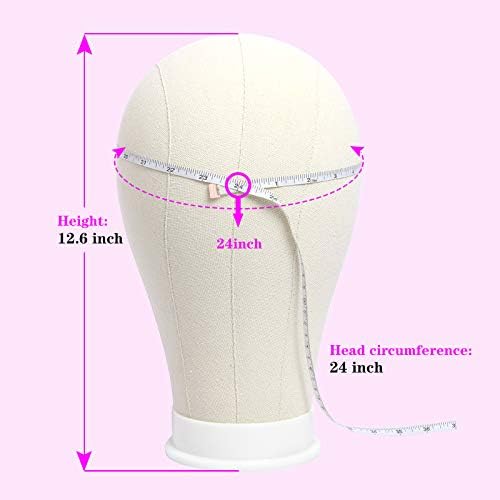 Bileaf 24 Inch Canvas Block Mannequin Wig Head With Stand - Image 2