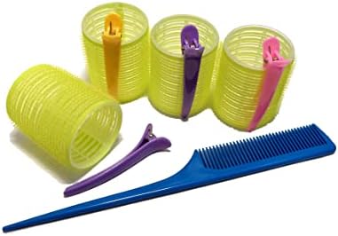 Kamay's Hair Rollers Curlers Rollers With 12 Duckbill Sectioning Clips 1 Comb Used for Hair Styling Self Grip Rollers(12PCS 48mm 1-1/2") - Image 3