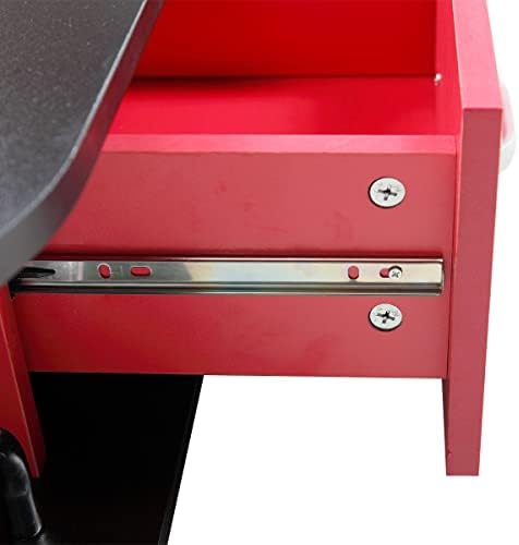 RESHABLE Wall Mount Salon Station with Locked Drawers,Black and Red - Image 5