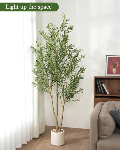 Olive Tree 6FT Fake Tree Faux Plants Indoor with Pot - Image 2