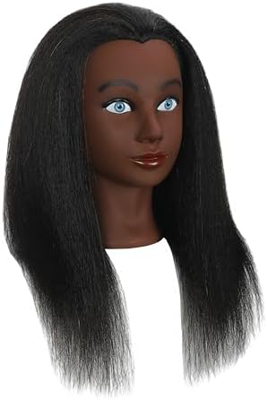 100% Real Human Hair Mannequin Head with Stand Manikin Cosmetology Doll Training Head for Hairdresser Practice Braiding Styling Curling Cutting Display - Image 4
