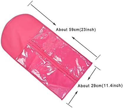 Pink Dust-proof Wig Storage Bag with Hanger - Portable Hair Extensions Bag - Image 3