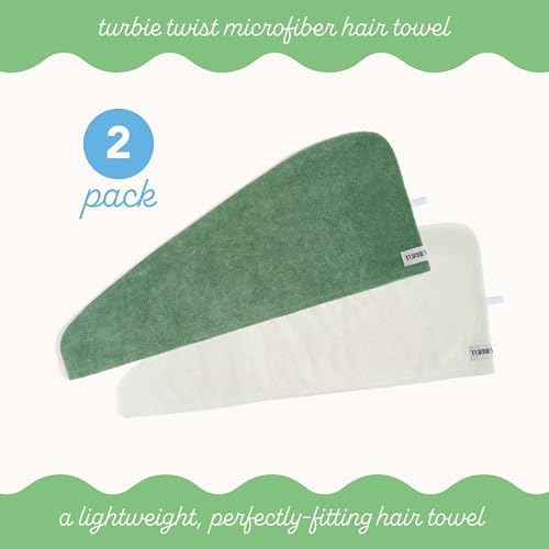 Turbie Twist Microfiber Hair Towel, Kashmir & Frosted Mint (2 Pack) - Image 3