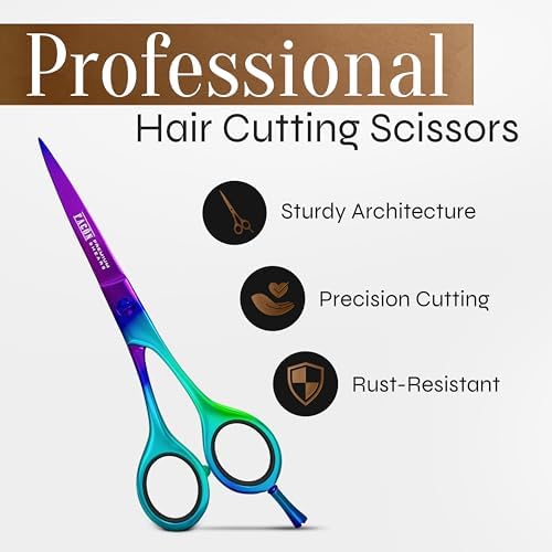 Facón Hair Cutting Scissors - Professional Hair Scissors 6.5 Inch Razor Edge Barber Shears Salon Hair Cutting Shears - Japanese Stainless Steel - Precision Cutting Premium Shears for Men, Women & Kids - Image 2