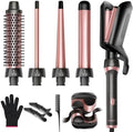 5-in-1 Ceramic Curling Wand Thermal Brush & Waver Iron Dual Voltage by ADUARJO
