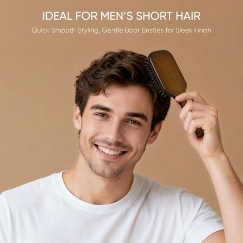 Boar Bristle Hair Brush Set, Soft Bristle Detangler for Enhancing Shine - Image 5