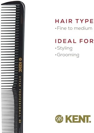 Kent SPC80 Salon-Style Dressing Cutting Comb with Wide and Fine Teeth - Professional Barber Haircut Comb for Styling and Teasing for All Hair Types - Kent Quality Barber Supplies - Image 6