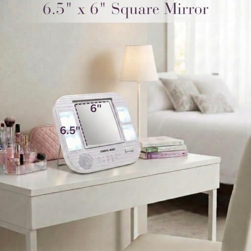 JERDON Lighted Makeup Mirror with 5X Magnification - White - J1025 - Image 2