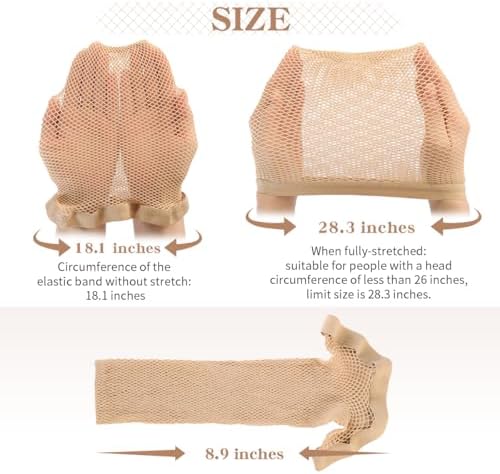 Dreamlover Nude Hair Caps, Soft Breathable Elastic Mesh Wig Cap, 3 Pieces - Image 3