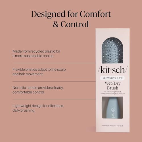 Kitsch Wet Dry Brush Detangler – Hair Brush for Women - Haze Blue - Image 3