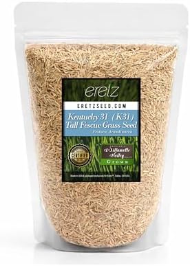 Kentucky 31 K31 Tall Fescue Grass Seed by Eretz - Choose Size! State Certified, No fillers, No Weed or Other Crop Seeds (8oz) by Eretz