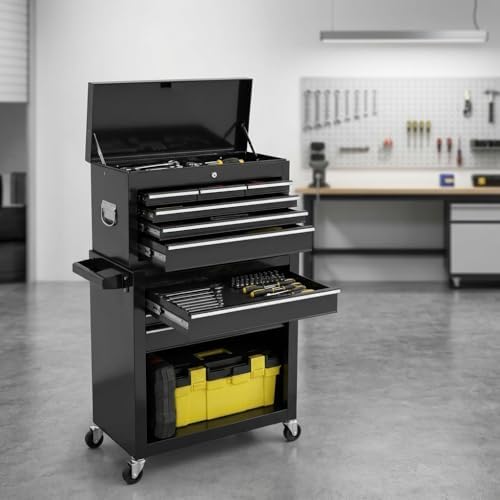 Dawmilon 8-Drawer Rolling Tool Chest, Detachable 2-in-1 Tool Box with Wheel - Image 2