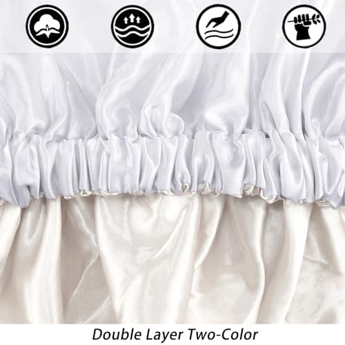 Edoneery Satin Bonnet for Sleeping Women, Double Layer Curly Hair Cap - Image 6