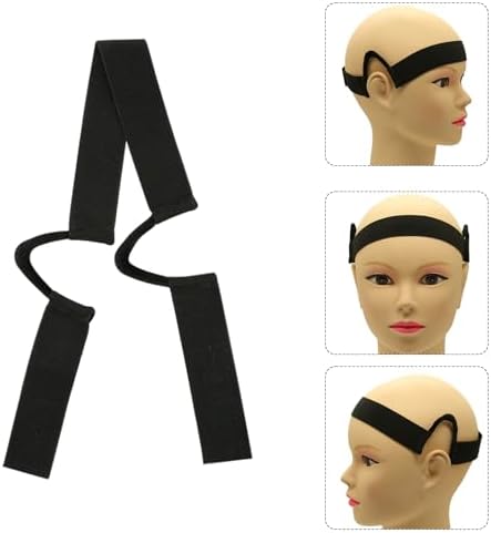 HINGTAI 2Pcs Black Double-Sided Velvet C-Shaped Ear Painless Wig with Two Sideburn Hair Combs, Soft Painless Wig Band with Ear Cut Outs Tools, Comfortable Earless Melting Band Supplies - Image 4