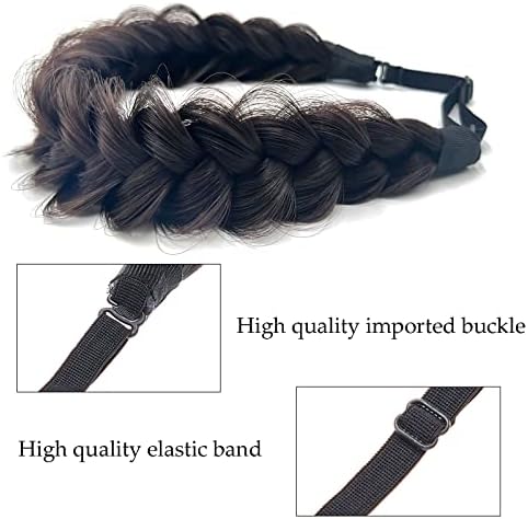 Synthetic Hair Braided Headband Classic Wide Strands Wedding Disorderly Fluffy Braids Wig Band Women Beauty Accessory - Image 3