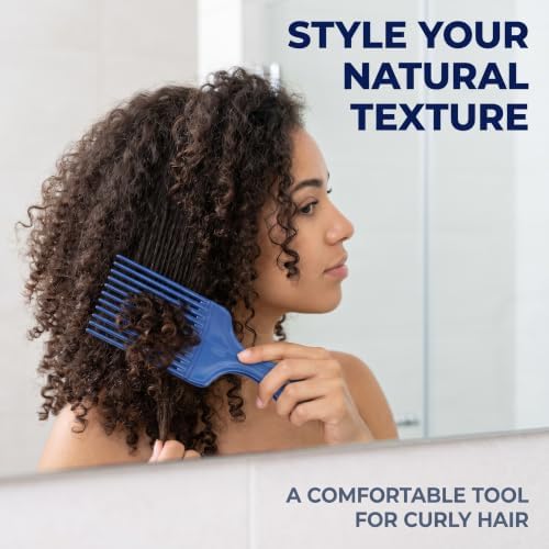 2Pcs Blue Salon-Style Hair Pick and Barber Comb - Pick Comb for Curly Hair and Parting Care for Thick Quality Barber Supplies, Styling Tools and Appliances - Image 7