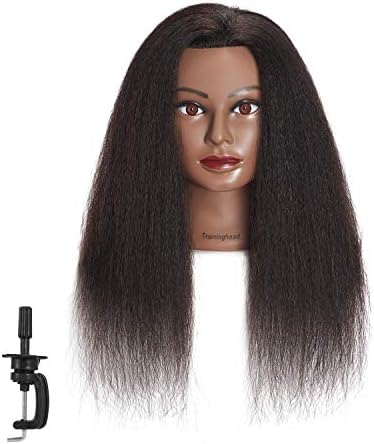 16-18 inch 100% Real Hair Mannequin Head for Hairdresser by training+head