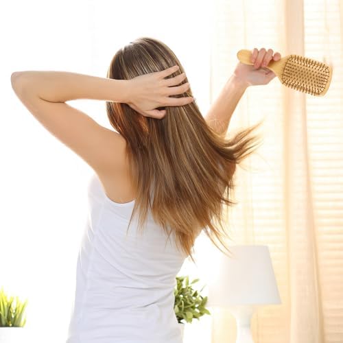 10 Pack Bamboo Hair Brushes Bulk, Wooden Paddle Detangling Brushes - Image 6