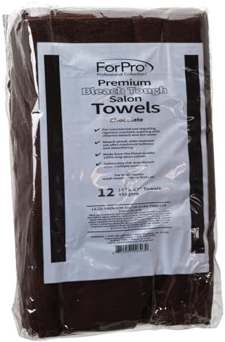 ForPro Premium Bleach Tough Salon Towels, 12ct, Chocolate, 27" L x 16" W - Image 4