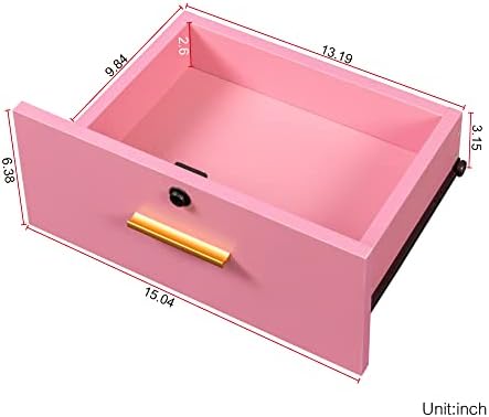 KIMAKA Wall Mount Barber Stations, Modern Simple Hair Styling Salon Equipment W/ 3 Open Shelves, Lockable Left Shelf (Pink) - Image 5