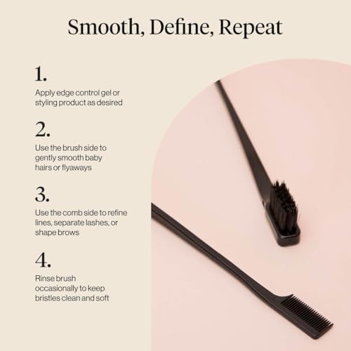 Kitsch Double Sided Edge Brush for Women – 2 Pcs, Black - Image 6