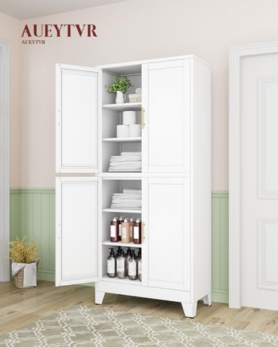 75" Metal Garage Storage Cabinet with 4 Doors 4 Adjustable Shelves - Image 2