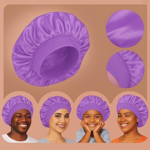 Satin Bonnet – Sleep Bonnet for Women and Men Curly Hair, Braids, and Natural Hairstyles (1pck) - Image 6