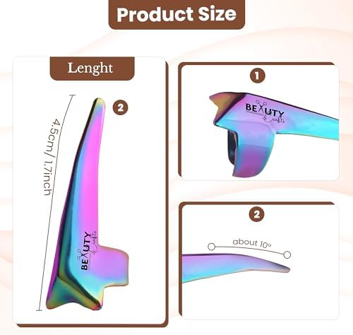 Pro Hair Parting & Sectioning Rings-Stainless Steel Finger Braiding Pick Tool for Precise Hair Styling and Extension Installations (1 PC Rainbow) - Image 2