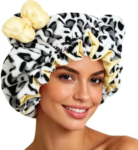 Cute Bear Ears Bow Bonnet Adjustable Sleep Cap Women Large by Unknown