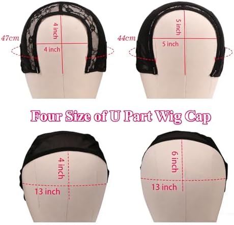 Adjustable Wig Cap with Anti-Slip Elastic Band Set, Breathable U Part Mesh Wig Cap Semi Spliced Caps with Strip Silicone Band for Lace Front & Closure Wigs All-Day Secure (13×6 in) - Image 5